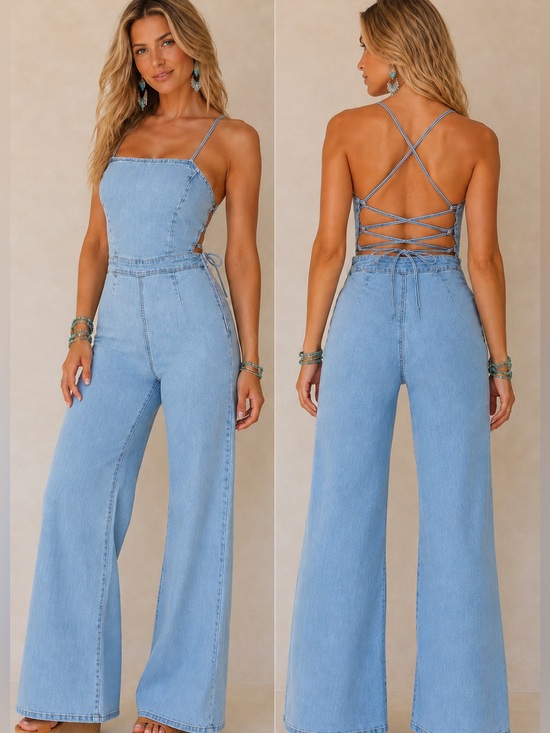 Good American Denim - Good American Vacay Palazzo Jumpsuit